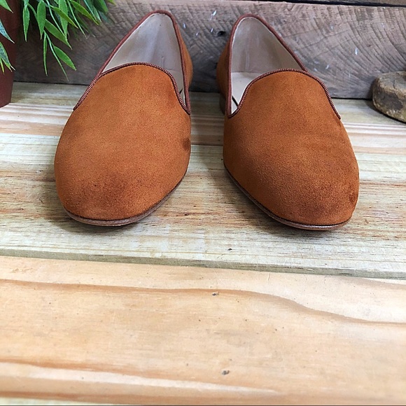 Lafayette 148 New York Siena Suede caramel slipper - Picture 3 of 8